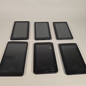 6 7"  Black Tablets For Parts 3 RCA, 1 SAMSUNG QLINK & SMARTAB NO CHARGERS